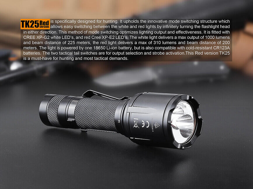 Fenix Tk25 Red svetilka taktična