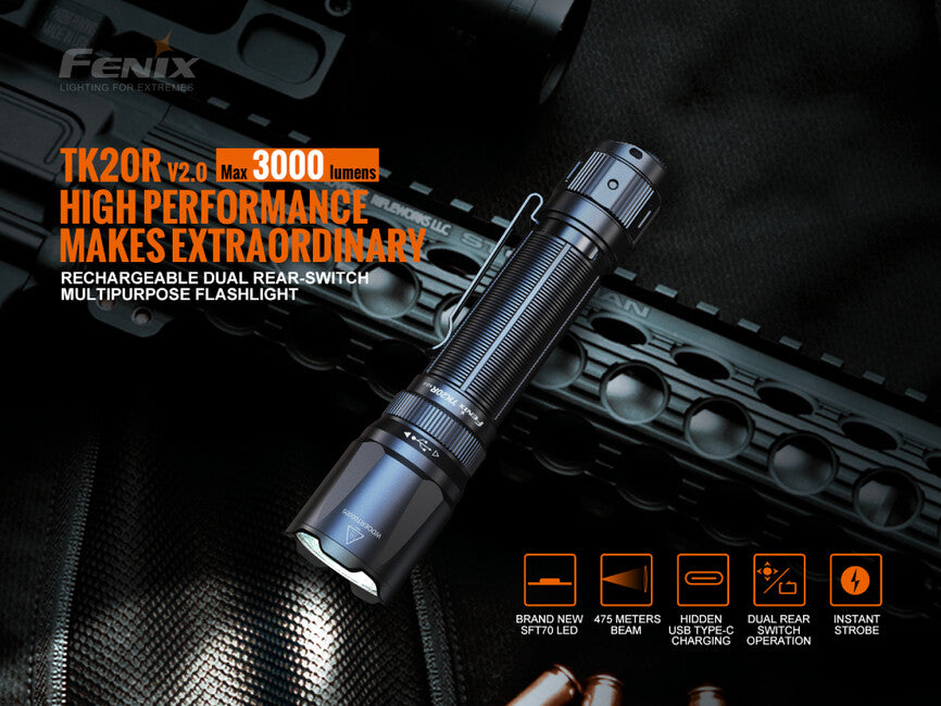 Fenix TK20R V2.0 φακός τακτικός επαναφορτιζόμενος