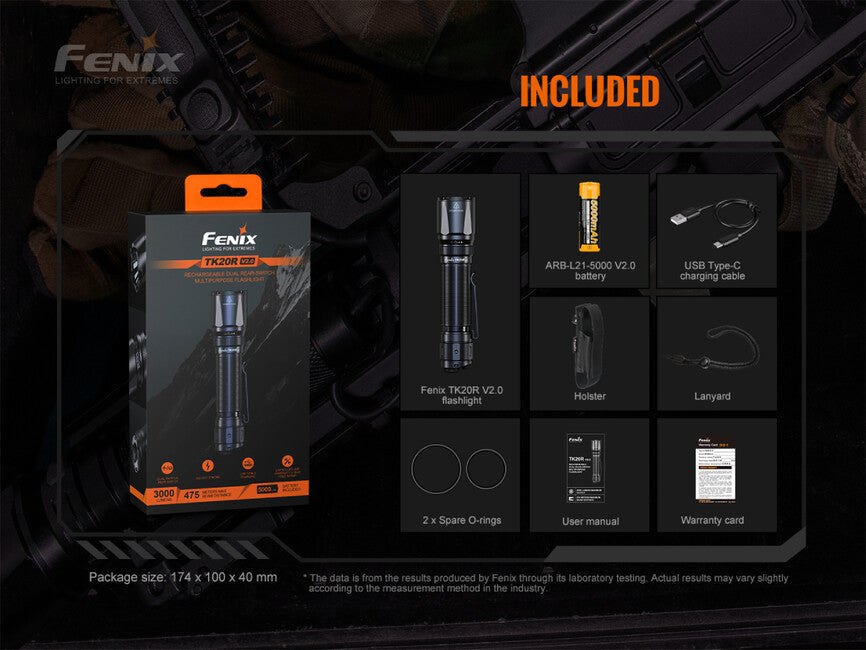 Fenix TK20R V2.0 φακός τακτικός επαναφορτιζόμενος