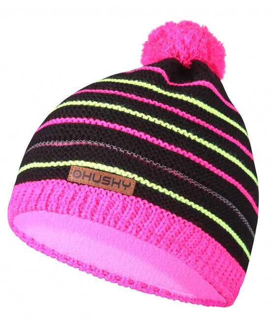 HUSKY Cap 34 Σκούφος Παιδικό, Μαύρο/Neon Ροζ