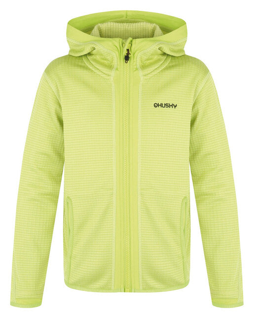 HUSKY Artic Zips φούτερ με κουκούλα παιδικό, ανοιχτό πράσινο / σκούρο χακί