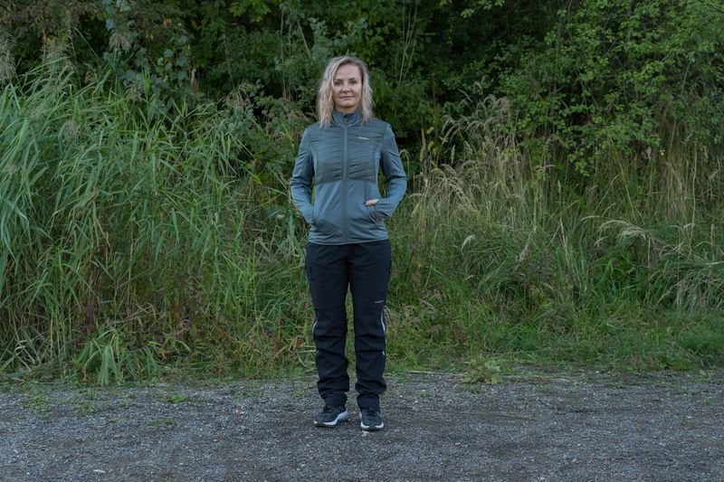 HUSKY Airy women's zip sweatshirt, dark grey green
