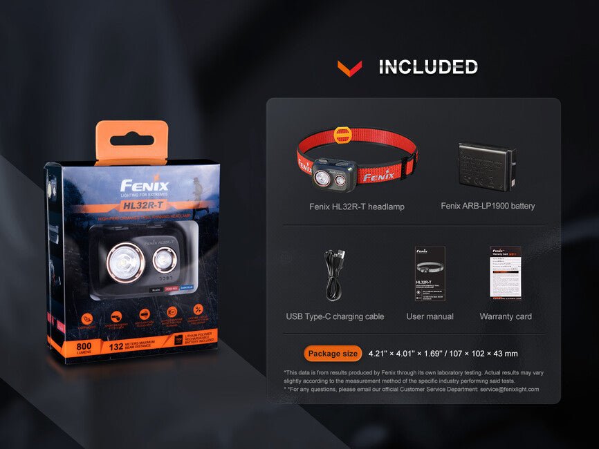 Fenix HL32R-T Φακός Κεφαλής, Μαύρο