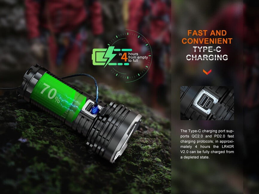 Fenix LR40R V2.0 φακός LED επαναφορτιζόμενος