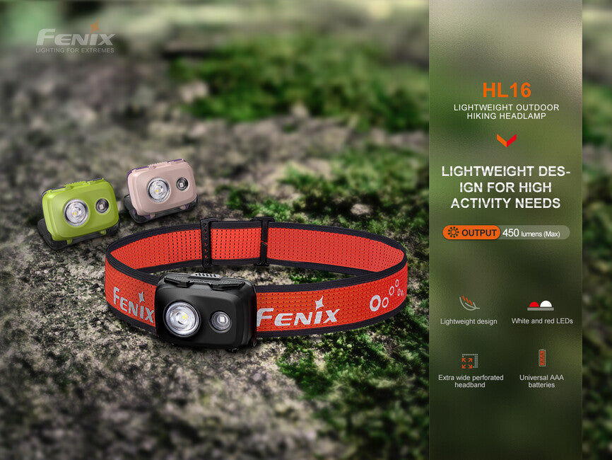 Fenix HL16 κεφαλόφωτο (450 lumen), ροζ