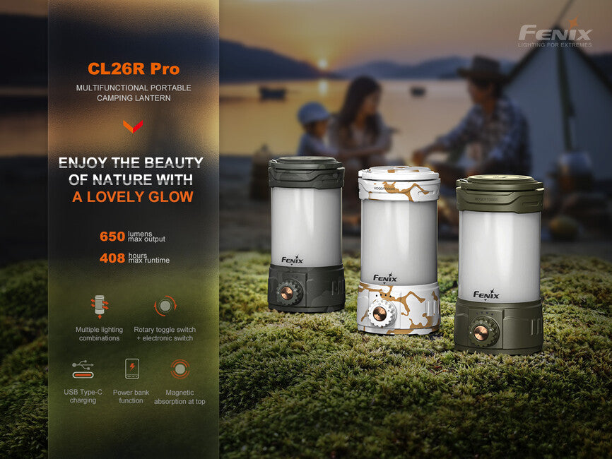 Fenix CL26R PRO Φακός Σκηνής Επαναφορτιζόμενος, Γκρι Camo