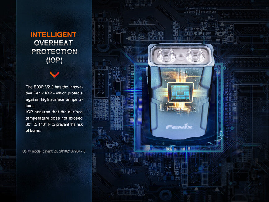 Fenix E03R V2.0 dobíjateľná baterka GE, červená