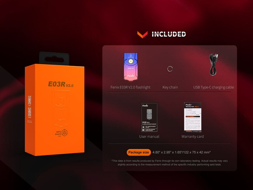 Fenix E03R V2.0 dobíjateľná baterka GE, červená