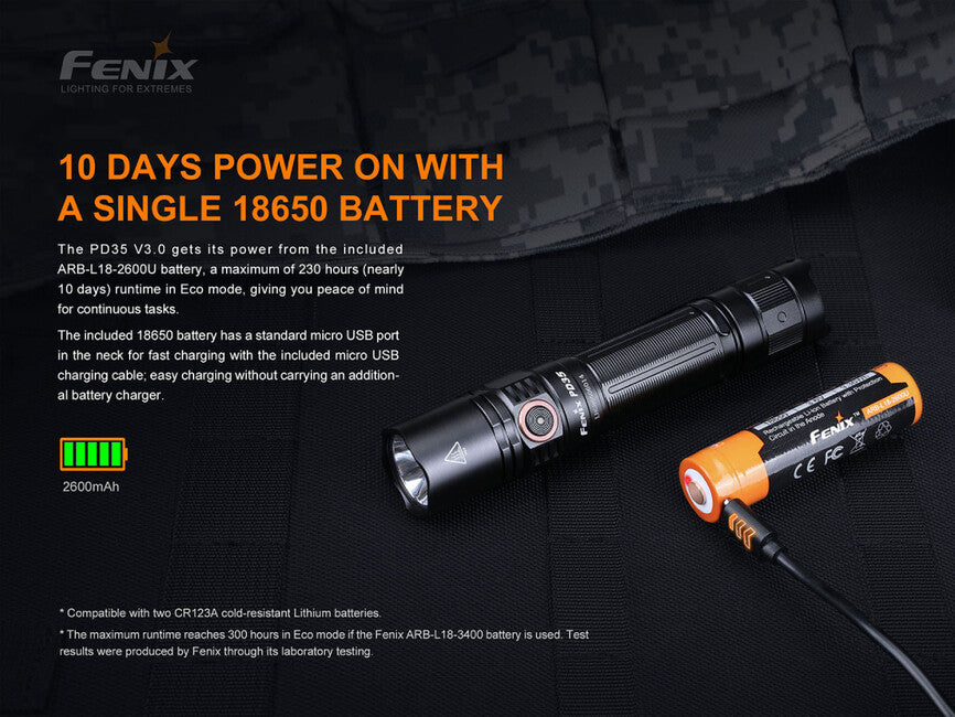 Fenix PD35 V3.0 Flashlight, Green Tropic