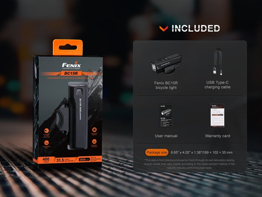 Fenix BC15R Φακός Ποδηλάτου Επαναφορτιζόμενος