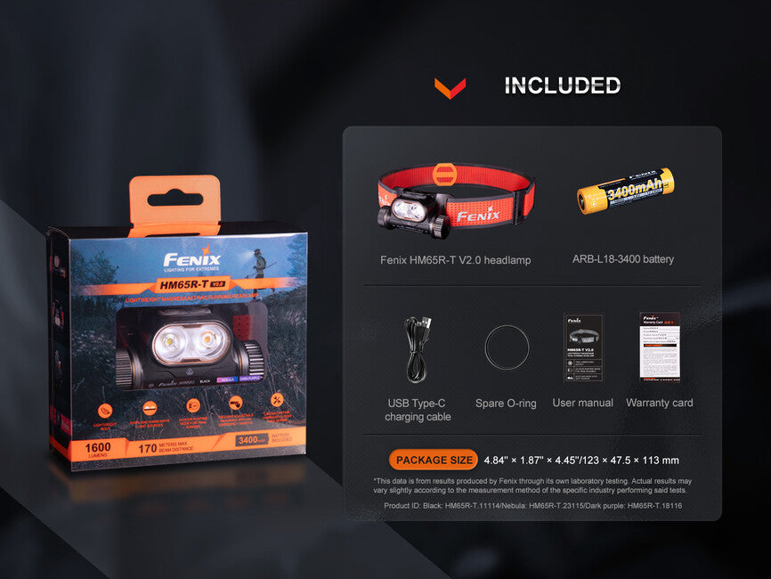 Fenix HM65R-T V2.0 κεφαλόφωτο επαναφορτιζόμενο, κόκκινο