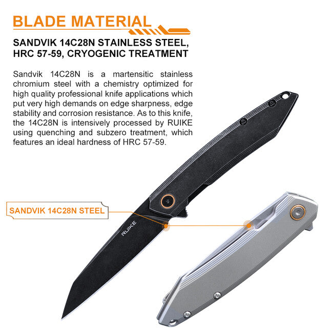 Ruike P831S μαχαίρι, μαύρο