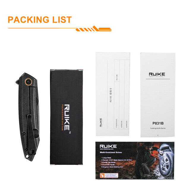 Ruike P831S μαχαίρι, μαύρο
