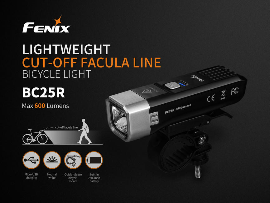 Fenix BC25R Φακός Ποδηλάτου 600 Lumens