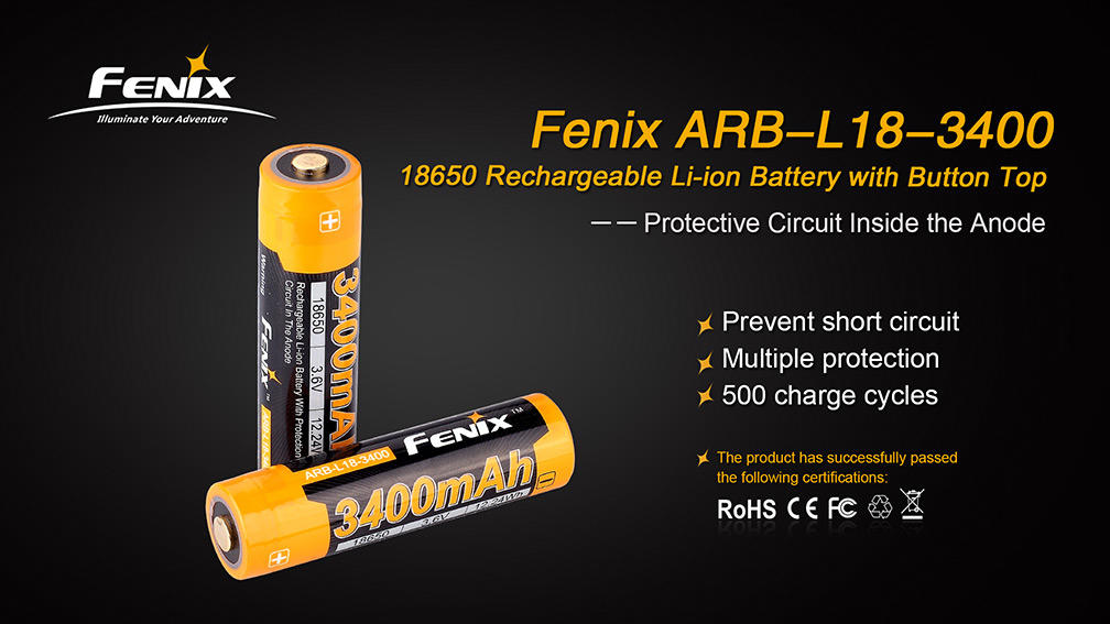 Fenix Μπαταρία Φόρτισης 18650 Li-Ion 3400mAh