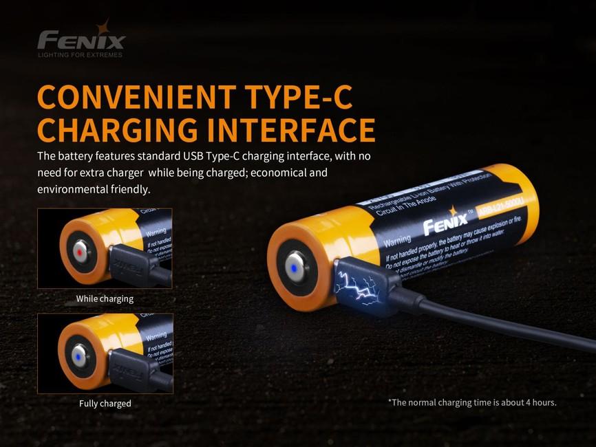 Fenix 21700 Μπαταρία Li-Ion 5000 mAh Επαναφορτιζόμενη USB-C