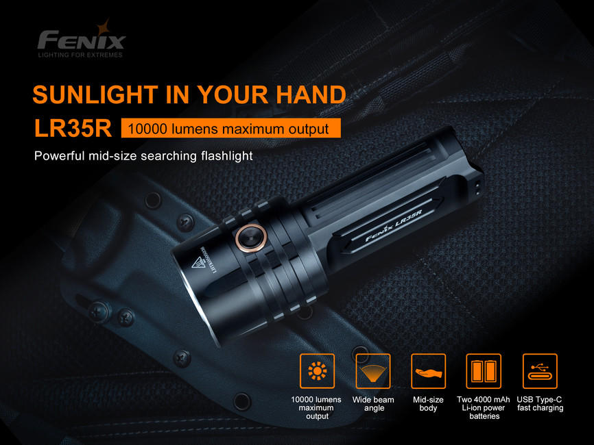 Fenix LR35R Φακός Κεφαλής Επαναφορτιζόμενος