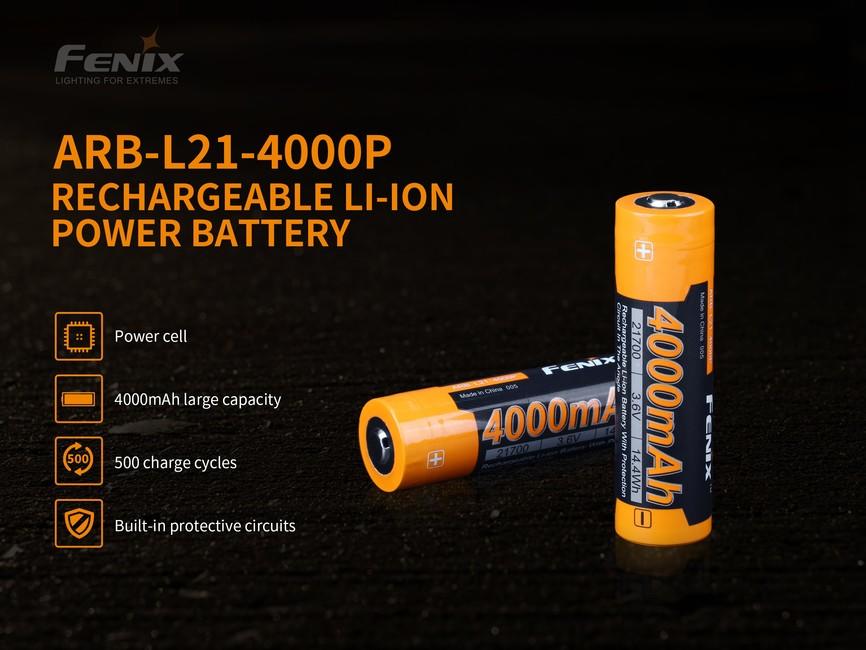 Fenix 21700 Επαναφορτιζόμενη Μπαταρία Li-Ion, 4000 mAh