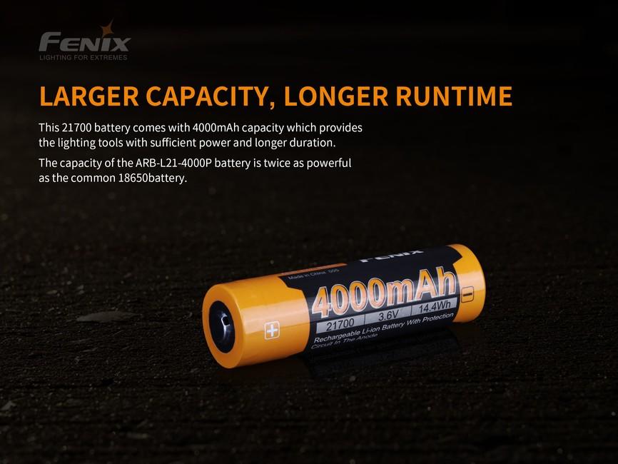 Fenix 21700 Επαναφορτιζόμενη Μπαταρία Li-Ion, 4000 mAh