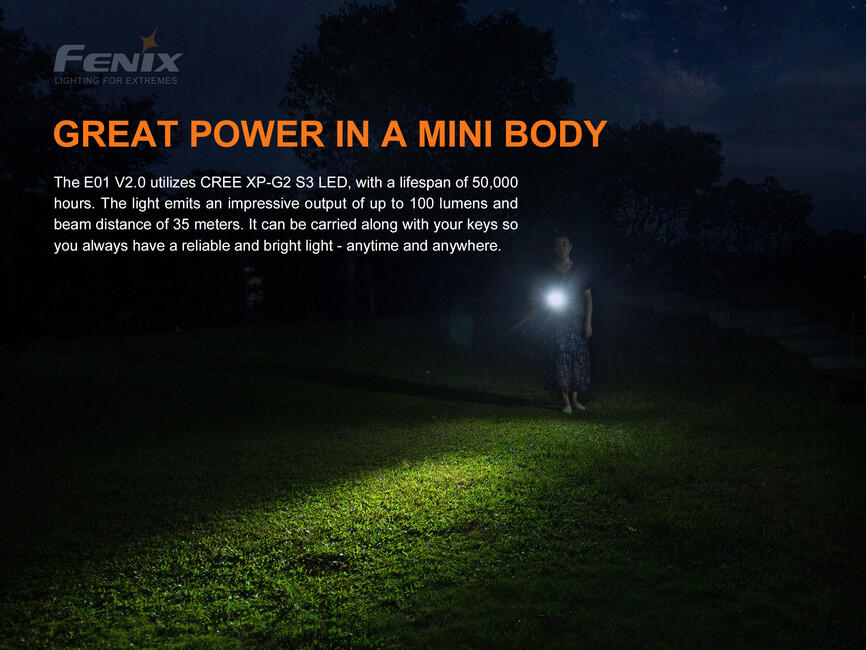 Fenix E01 V2.0 μικρός φακός, μπλε