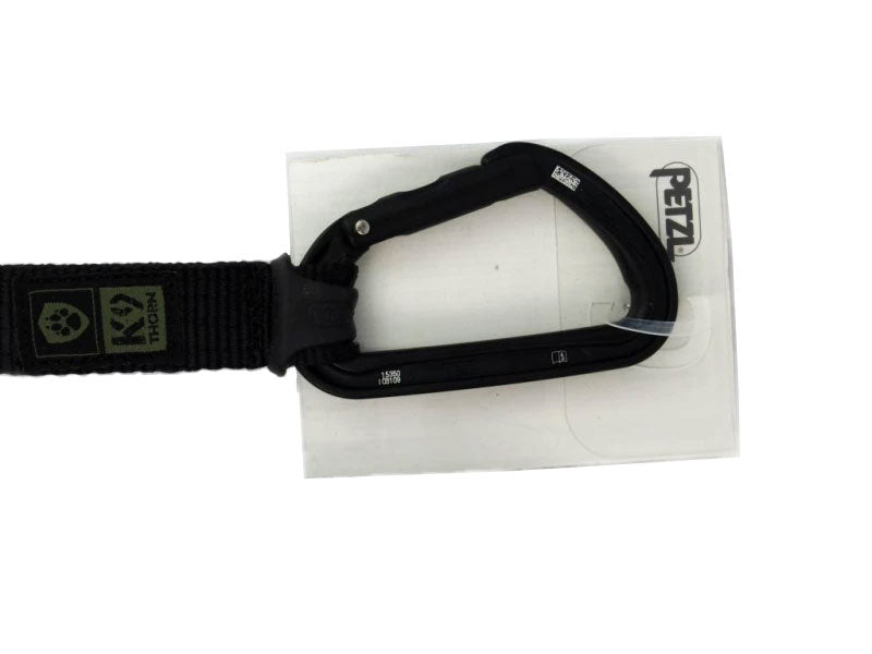 K9 Thorn Λουρί με Διπλή Λαβή και Καραμπίνα Petzl, Μαύρο, L