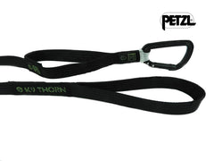 K9 Thorn Double Handle Lead with Petzl Carabiner, Black, L