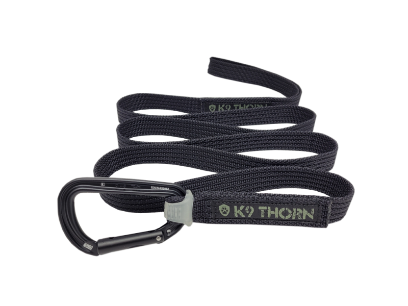 K9 Thorn Λουρί με Κάραμπίνα Petz, Μαύρο, XL