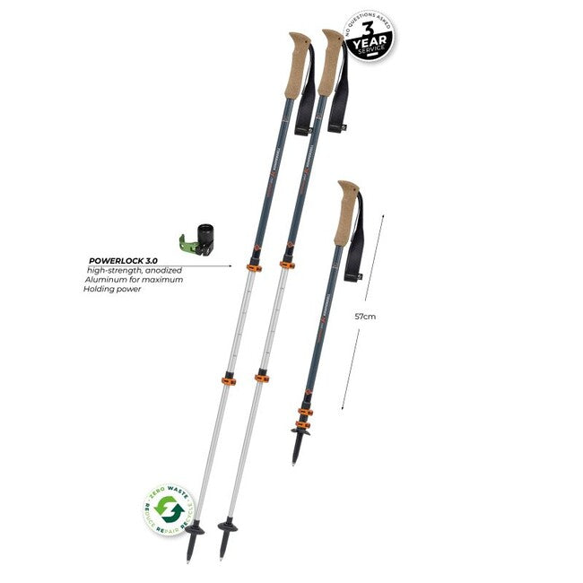 Komperdell Ridgehiker Cork Powerlock Μπατόν Πεζοπορίας με Σύστημα Απορρόφησης Antishock