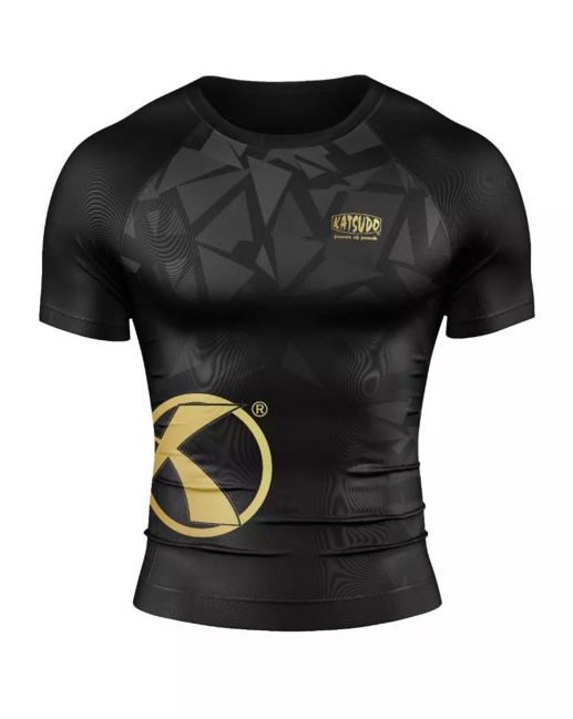 Katsudo Virago Ρash Guard με Κοντό Μανίκι, Μαύρο-Χρυσό