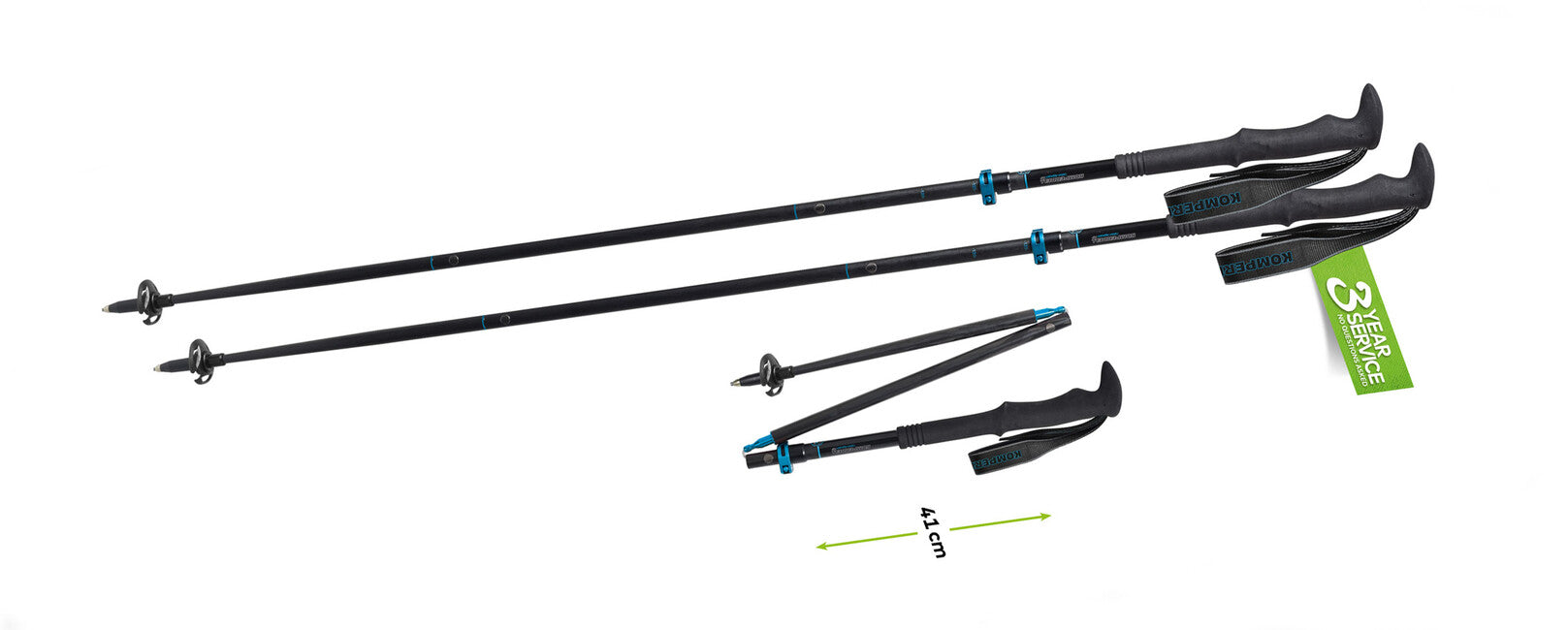 Komperdell Carbon FXP.4 Exp. Vario Πτυσσόμενη Ράβδος, 115-135 cm, 1 Ζεύγος