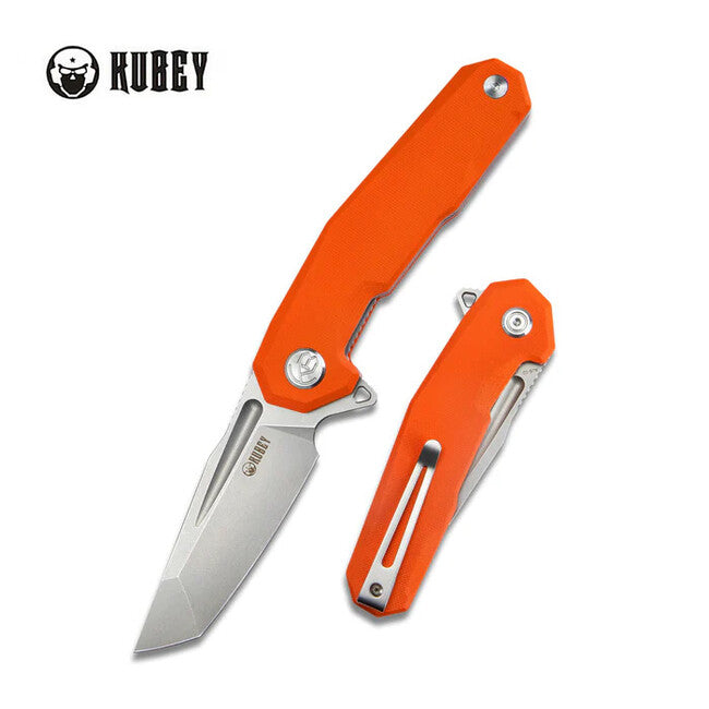 KUBEY Carve Μαχαίρι Τσέπης Χάλυβα AUS 10, Πορτοκαλί
