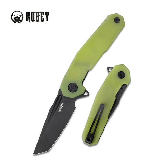KUBEY Carve Μαχαίρι Αναδιπλούμενο Χάλυβας AUS 10, Κίτρινο