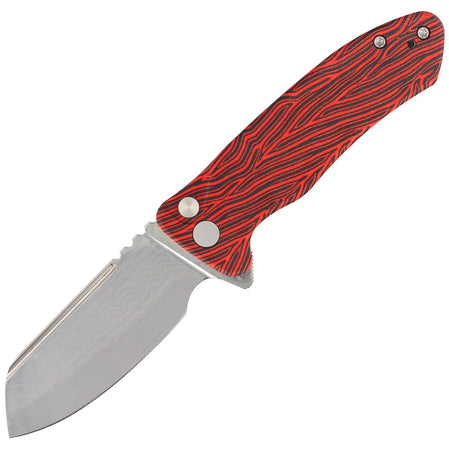 KUBEY Creon S Αναδιπλούμενο Μαχαίρι - Damascus & Red