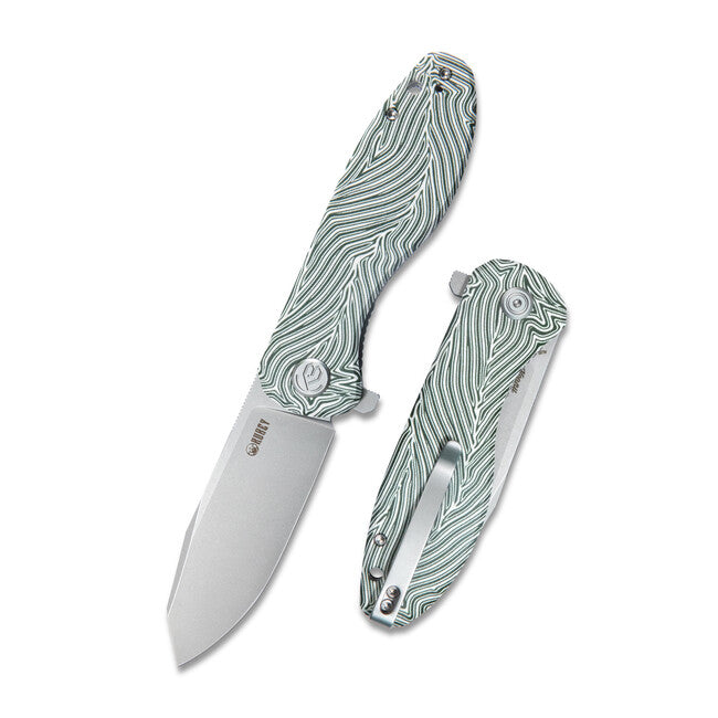 KUBEY Master Chief Μαχαίρι Αναδιπλούμενο Damasc. G10, Πράσινο & Λευκό