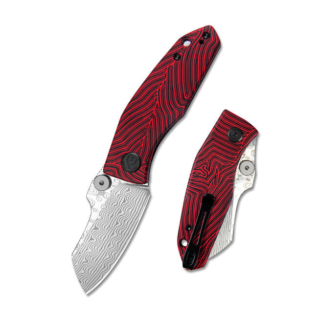 KUBEY Monsterdog Μαχαίρι Σακάκι Damascus & Red