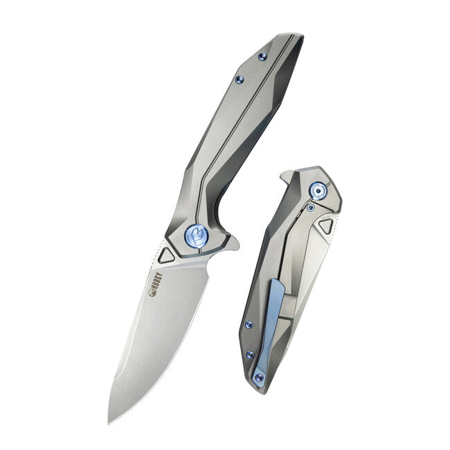 KUBEY Νόμισμα Αναδιπλούμενο Μαχαίρι, Silver Titanium