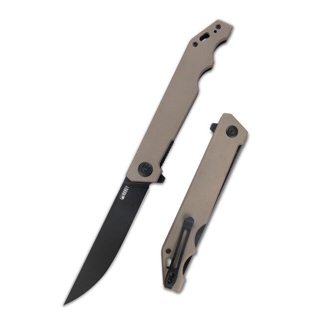 KUBEY Pylades Μαχαίρι Διπλής Έλλειψης Tan&Black