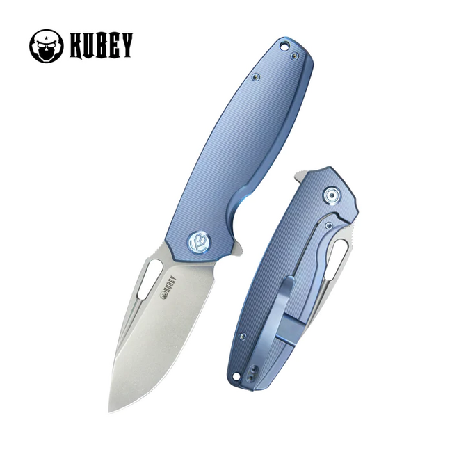 KUBEY Tityus Αναδιπλούμενο Μαχαίρι Blue Contoured Titanium