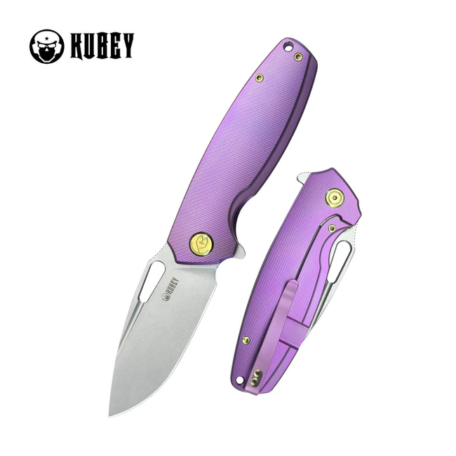 KUBEY Tityus Μαχαίρι Διπλής Δράσης Μωβ Contoured Titanium