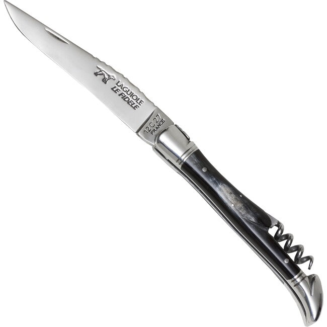 Laguiole le Fidele Bufallo Horn Τσέπης Μαχαίρι Kl 90 mm, Korkenz