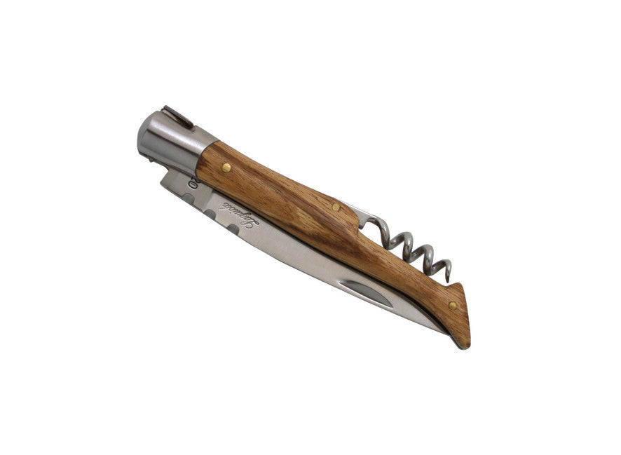 Laguiole DUB042 Τσέπης Μαχαίρι με Τιρμπουσόν, Λάμα 12cm, Χάλυβας 420, Λαβή Ξύλο Zebrawood