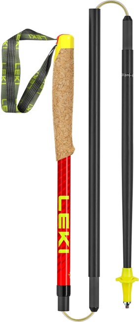 LEKI Alphatrail FX.One Superlite Ραβδοί Trail Running, Φυσικός Ανθρακας - Φωτεινό Κόκκινο - Νέον Ροζ