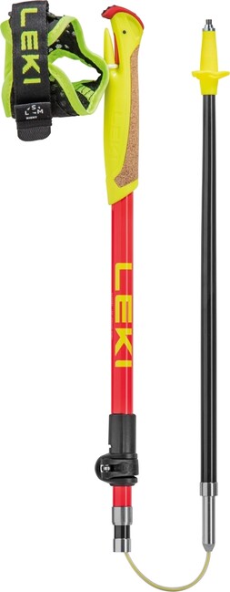 LEKI Ultratrail FX Junior δαδούχος trail running, φυσικό carbon-ανοιχτό κόκκινο-νέον κίτρινο, 95 - 110 cm