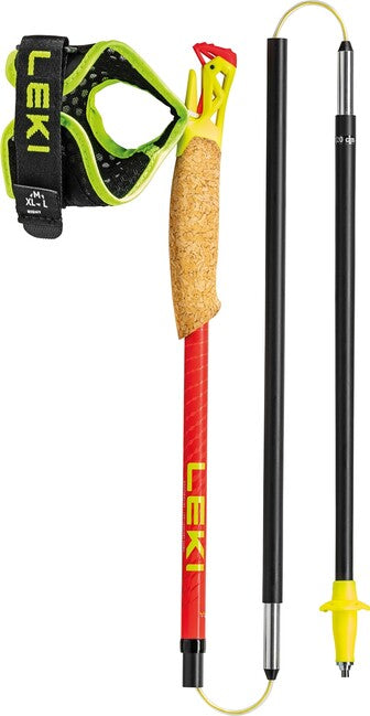 LEKI Ultratrail FX.One Superlite Trail Running Ραβδοί, Φωτεινό κόκκινο-νέον κίτρινο-φυσικό ανθρακα