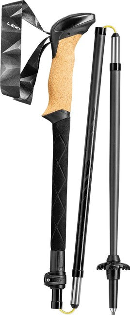 LEKI Black Series FX Carbon Ραβδοί Trekking, Μαύρο-Διάφανο-Φυσικό Ανθρακικό, 110 - 130 cm