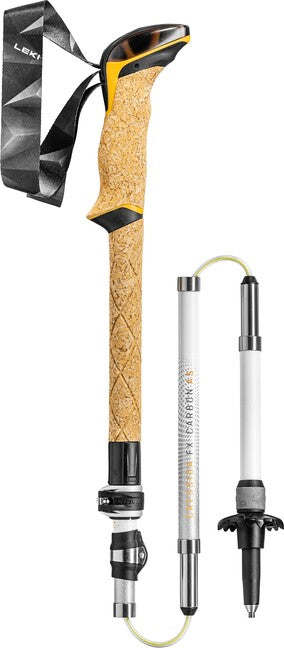 LEKI Cressida FX Carbon AS ραβδοι πεζοποριας, λευκό-mango-ασημι, 100 - 120 cm