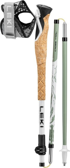 LEKI Cross Trail FX Superlite ραβδοι πεζοπορίας, λευκό-envy πράσινο-μαύρο, 110 - 130 cm