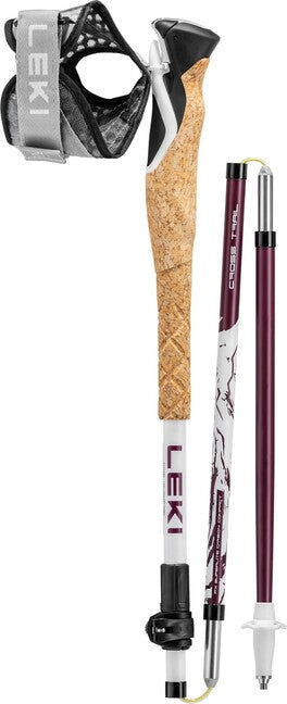 LEKI Cross Trail FX Superlite Compact ραβδοί trekking, λευκό-ροζ-μαύρο, 100 - 120 cm