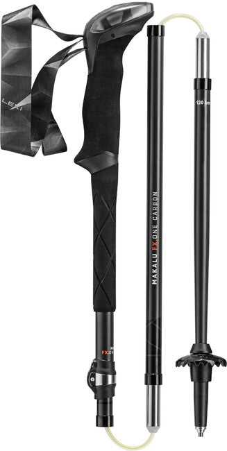 LEKI Makalu FX.One Carbon Ράβδοι Trekking, Μαύρο-Φυσικό Ανθρακικό-Πορτοκαλί