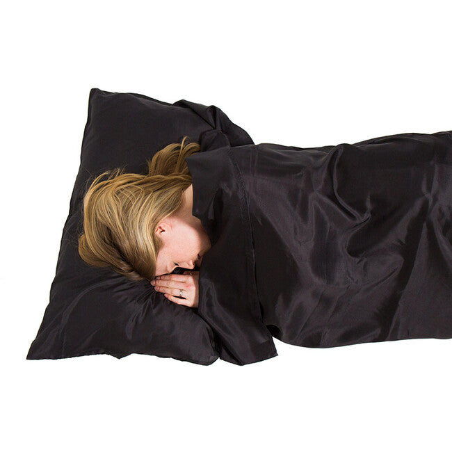 Lifeventure Silk Ultimate Sleeping Bag Liner Μεταξωτή θήκη σακ κοιμήσεως μούμια, μαύρο